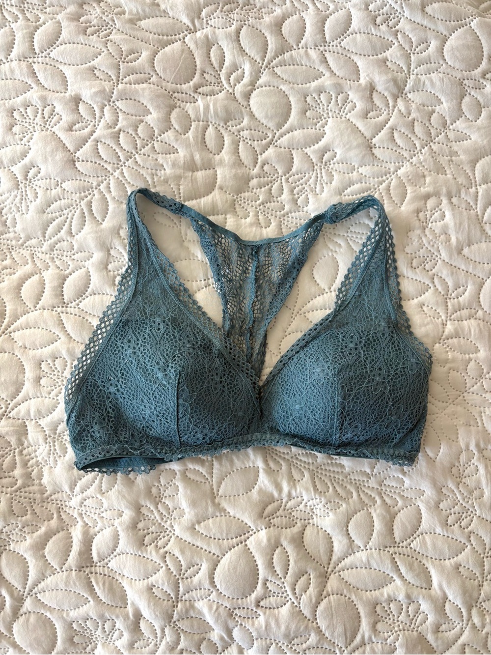 Victoria’s Secret Lace Racerback Bralette Teal Blue Size M